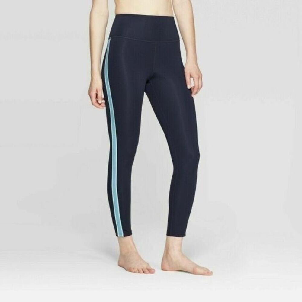 Joy Lab Blue Side Stripe Athletic Leggings Size Small